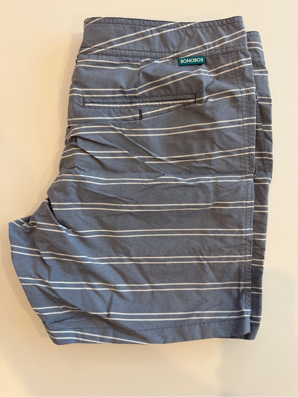 Bonobos Gray-Blue Striped Swim Shorts